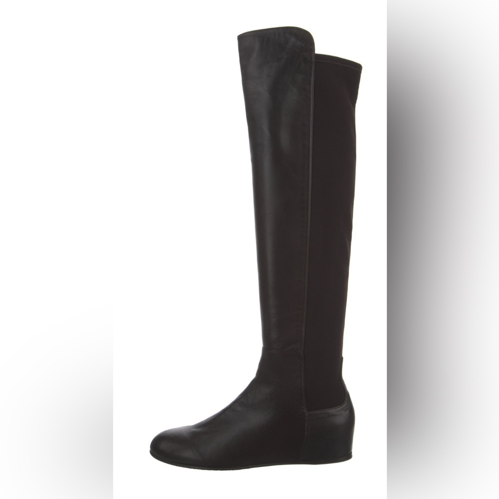 Stuart Weitzman 50/50 Leather Knee-High Boots 9.5 Dark Brown